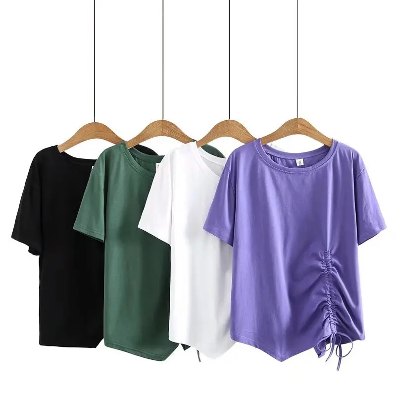 Женская футболка XL ~ 4XL, модная необычная Женская одежда с короткими рукавами и кулиской
Женская футболка XL ~ 4XL, модная необычная Женская одежда с короткими рукавами и кулиской