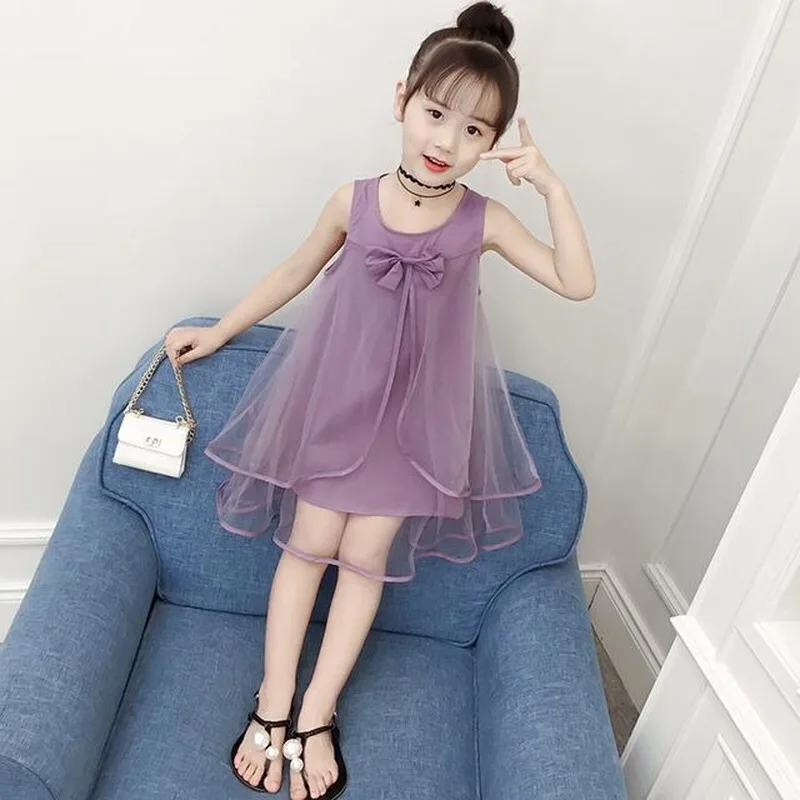 New Summer Dress for Girls 2022 Student Fashion Voile Lace Bow Knot Cute Layered Dress 8 Years Old Girls Party White Clothes 
New Summer Dress for Girls 2022 Student Fashion Voile Lace Bow Knot Cute Layered Dress 8 Years Old Girls Party White Clothes