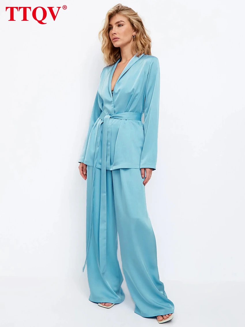 TTQV Casual Blue 3 Piece Sets Women Outfit Elegant Long Sleeve Lace-up Shirts + Bra And High Waisted Simple Trousers Female Sets
TTQV Casual Blue 3 Piece Sets Women Outfit Elegant Long Sleeve Lace-up Shirts + Bra And High Waisted Simple Trousers Female Sets