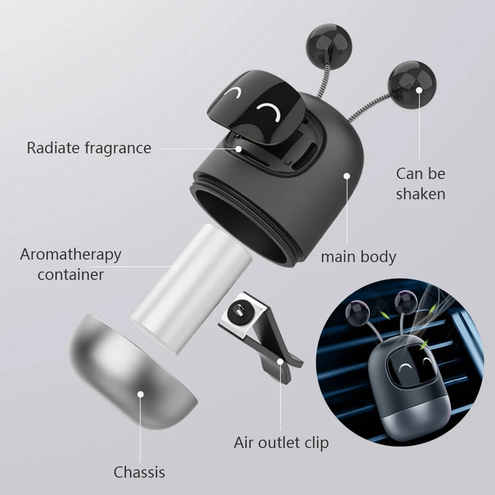 

Car Ventilation Outlet Exhaust Clip Perfume Flavoring Aromatherapy Deodorant Mini Robot Air Freshener General Motors Interior
