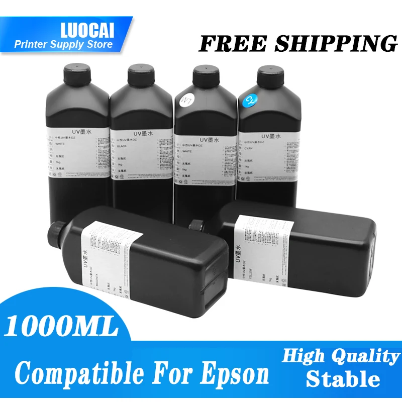 

NEW 1000ML UV Ink For Epson XP600 TX800 XP-600 TX-800 L800 L805 L1800 R290 R300 1390 1400 1410 1430 DX5 DX7 DX10 UV Printer