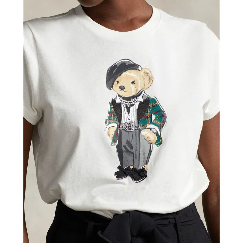 American Bear Embroidery Women's Short Sleeve Shirt Summer O Neck Cotton Slim Fit T-shirt High Street Chic Classic Unisex Top 
American Bear Embroidery Women's Short Sleeve Shirt Summer O Neck Cotton Slim Fit T-shirt High Street Chic Classic Unisex Top