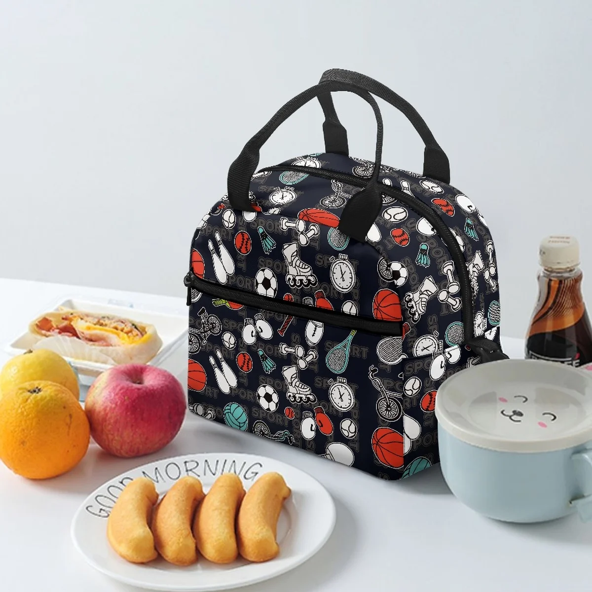 Sport Equipment Printed Shoulder Handbags Basketball Baseball Badminton Picnic Handle Boxes Trend Personalized Image Lunch Boxes
Sport Equipment Printed Shoulder Handbags Basketball Baseball Badminton Picnic Handle Boxes Trend Personalized Image Lunch Boxes