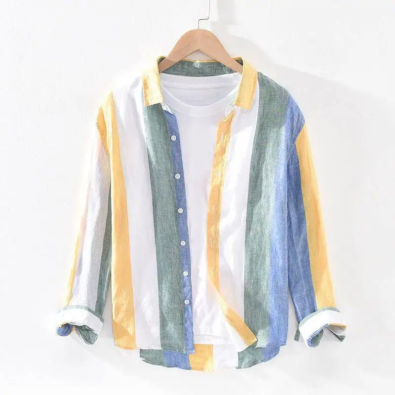 Spring Summer Men's Long Sleeve Striped Shirts 2022 Fashion Print Blouses Streetwear Brand Loose Casual Youth Shirt Tops W11
Spring Summer Men's Long Sleeve Striped Shirts 2022 Fashion Print Blouses Streetwear Brand Loose Casual Youth Shirt Tops W11