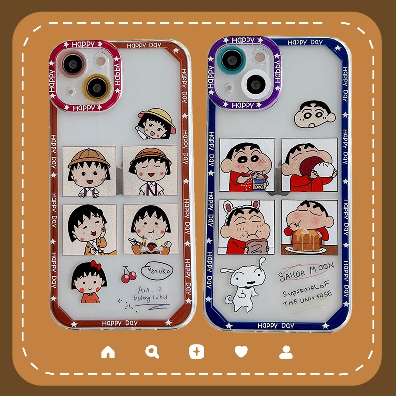 BANDAI Anime Chi bi Maruko Crayon Shin chan Cute Transparent Soft Silicone Phone Case for iPhone 11 12 13 pro XS MAX X XR Cover
BANDAI Anime Chi bi Maruko Crayon Shin chan Cute Transparent Soft Silicone Phone Case for iPhone 11 12 13 pro XS MAX X XR Cover