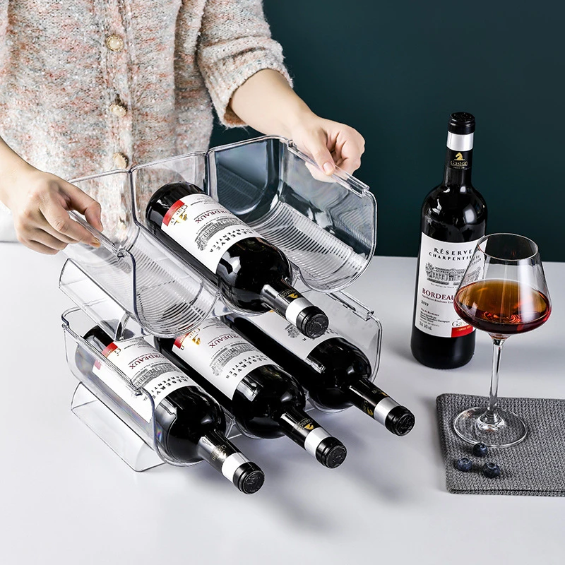 Stackable 3 Bottle Storage Holder Rack Plastic Free-Standing Water Wine Drink Organizer Shelf Clear Kitchen Fridge Display Stand
Stackable 3 Bottle Storage Holder Rack Plastic Free-Standing Water Wine Drink Organizer Shelf Clear Kitchen Fridge Display Stand
