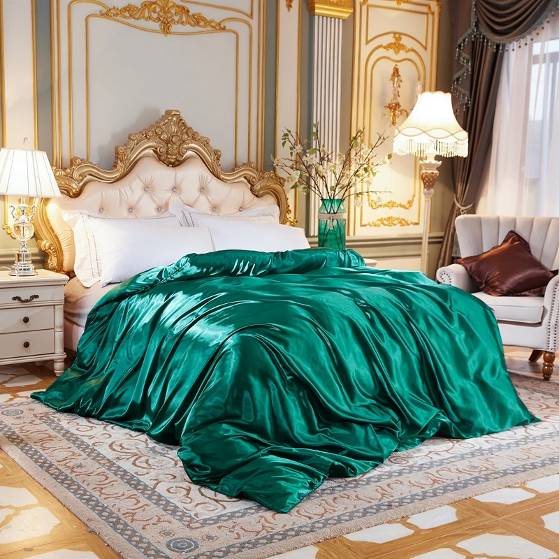 1Pc Solid Color Duvet Cover High-End Ice Silk Satin Single Double Queen King Size Quilt Cover 200x200 220x240 
1Pc Solid Color Duvet Cover High-End Ice Silk Satin Single Double Queen King Size Quilt Cover 200x200 220x240