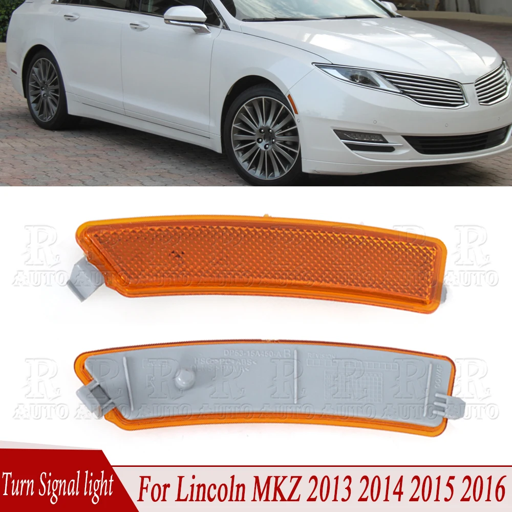 

Front Bumper Side Reflector Marker Lights Turn Signal Lamps Yellow For Lincoln MKZ 2013 2014 2015 2016 FO1085100 FO1084100