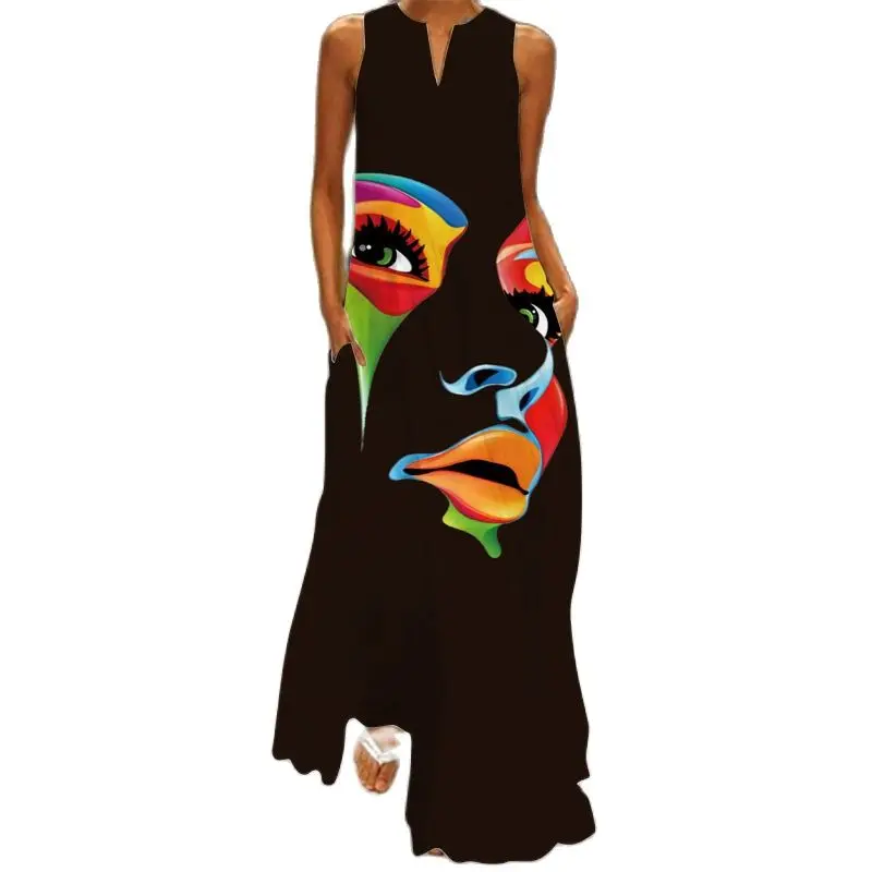 2022 Summer New Print V-neck Women's Dress Elegant Leisure Retro Beach Sleeveless A-line Skirt Independent Tribal National Style
2022 Summer New Print V-neck Women's Dress Elegant Leisure Retro Beach Sleeveless A-line Skirt Independent Tribal National Style