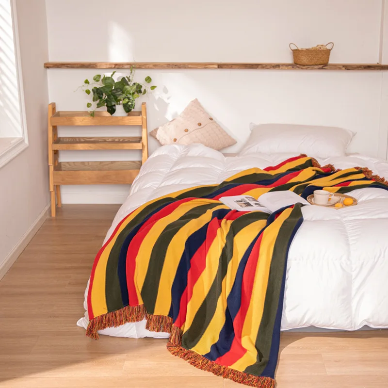 Blanket Striped Knitted Plush Blanket Tassel Striped Knitted Yarn Blanket Soft Decoration with Blanket Comfortable Sofa Quilt
Blanket Striped Knitted Plush Blanket Tassel Striped Knitted Yarn Blanket Soft Decoration with Blanket Comfortable Sofa Quilt