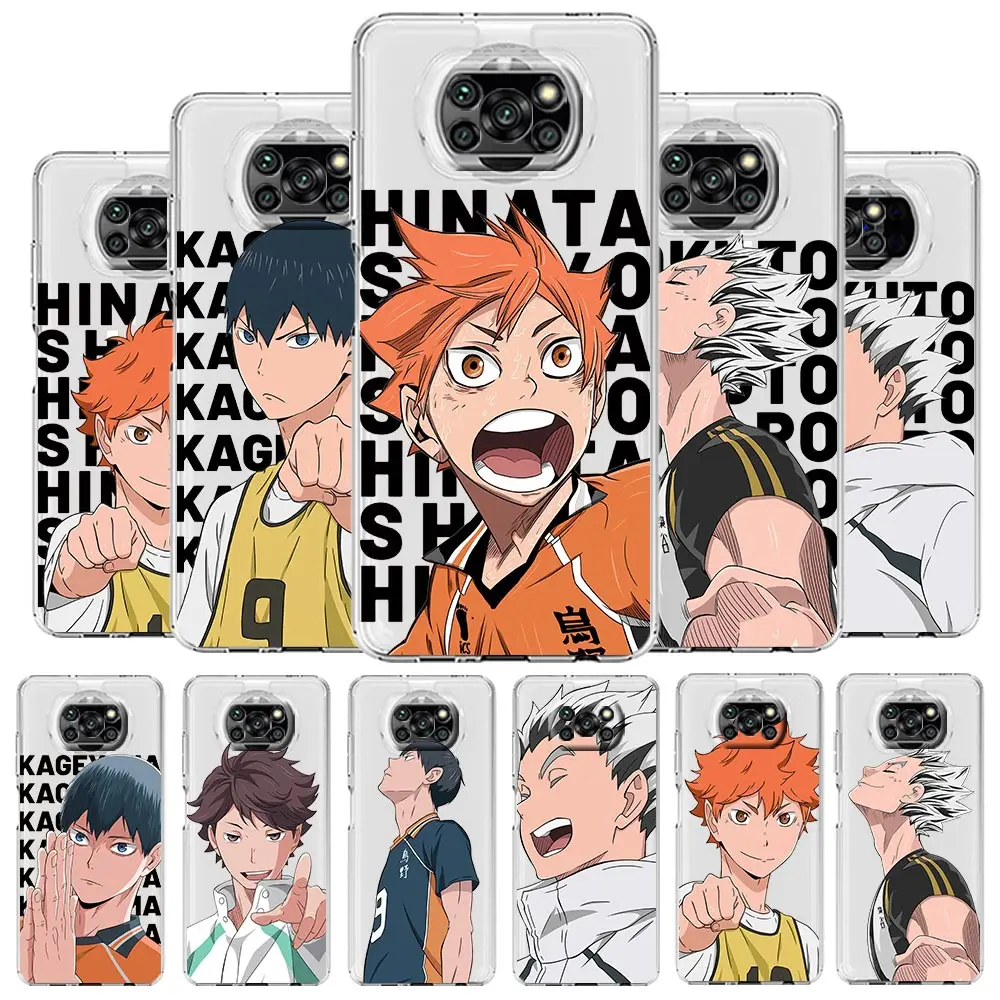 

Haikyuu Anime Phone Case For Xiaomi Mi 12T 10 12 Lite 11 Ultra 11X 11T Pro 11i Poco X4 X3 NFC F3 F4 M3 M4 Soft Clear Cover