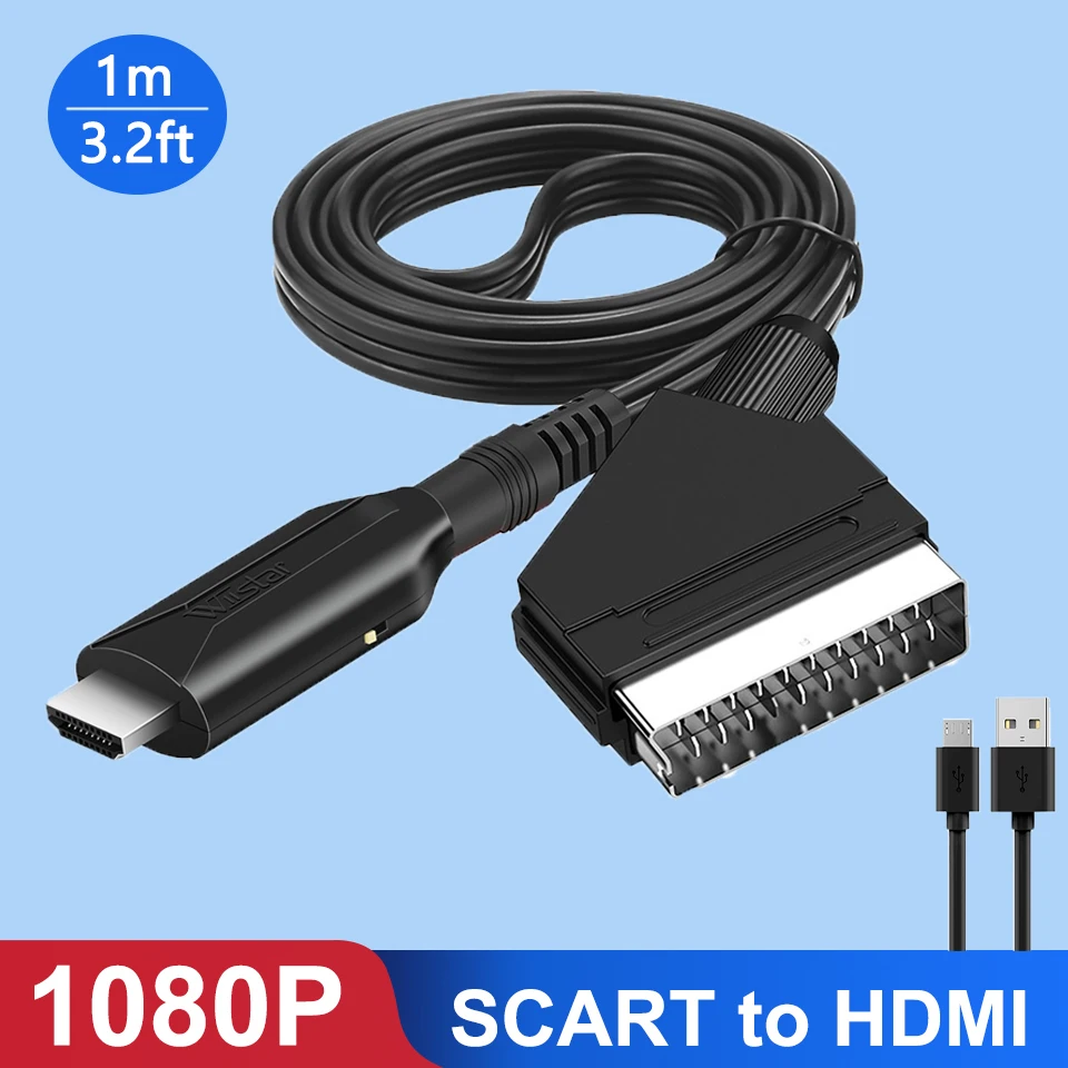 Преобразователь Аудио и видео 1080P SCART в HDMI адаптер вход на выход для HD TV Sky Box STB