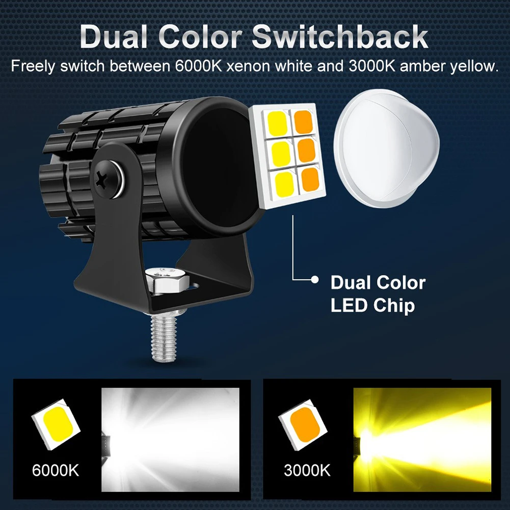 For Motorcycle/dirt Bike /SUVs LED Spot Light Headlight 1PC 6000K Aluminum Dual Color LED CSP 3 Wires Brand New
For Motorcycle/dirt Bike /SUVs LED Spot Light Headlight 1PC 6000K Aluminum Dual Color LED CSP 3 Wires Brand New