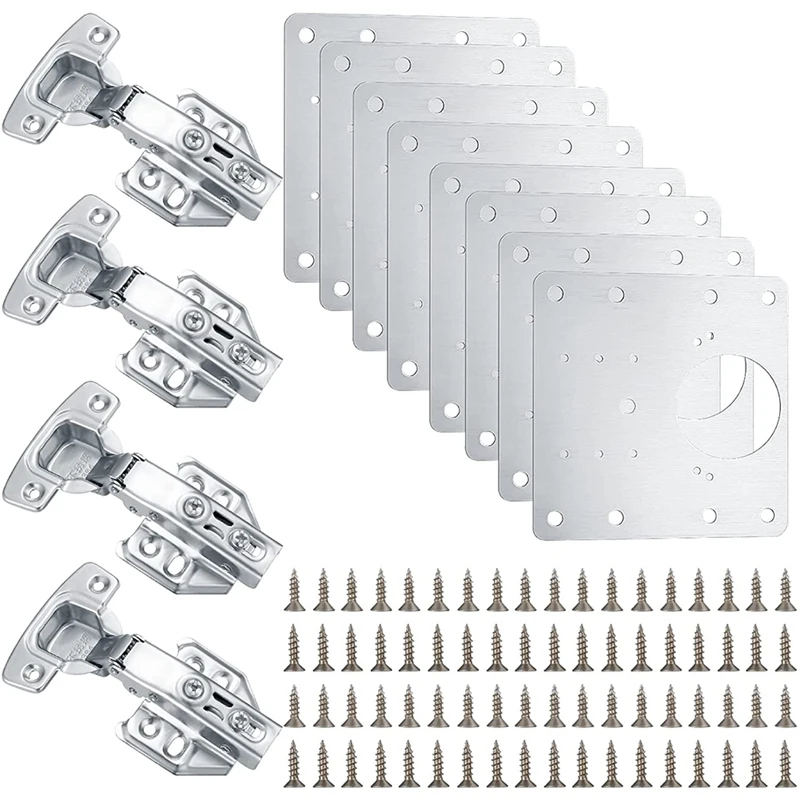4 Pcs Cabinet Hinges And 8 Pcs Hinges Repair Plates,Kitchen Hinge Mounting Brackets,Concealed Furniture Hinge Repair Kit Retail
4 Pcs Cabinet Hinges And 8 Pcs Hinges Repair Plates,Kitchen Hinge Mounting Brackets,Concealed Furniture Hinge Repair Kit Retail