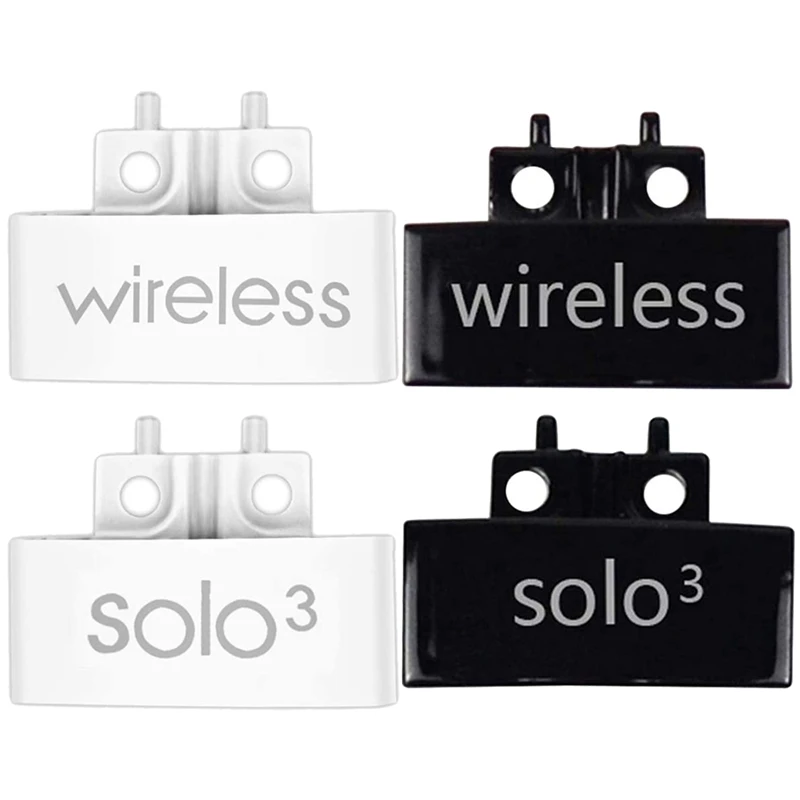 

2 Pair Hinge Replacement Headband Connector Hinge Clip Cover For Beats Solo 3 Wireless A1796, White & Bright Black