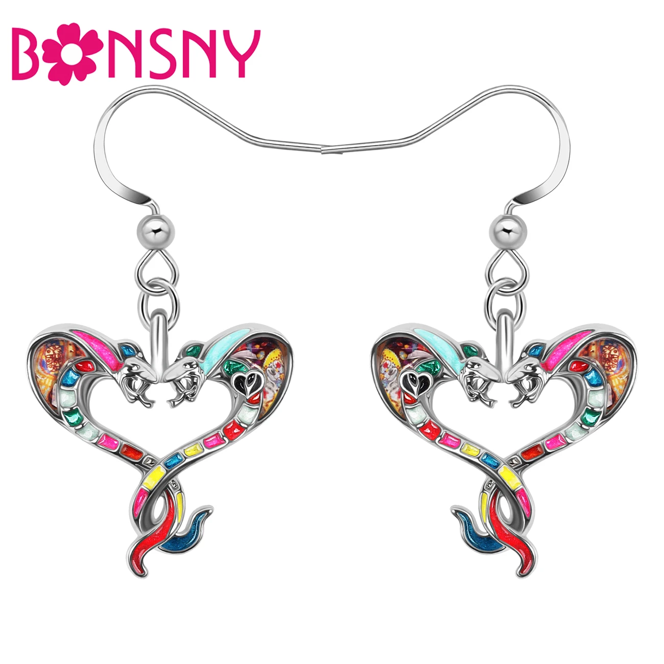 Bonsny Enamel Alloy Metal Floral Double Snakes Cobras Earrings Animals Dangle Drop Charms Fashion Jewelry For Women Girls Teens 
Bonsny Enamel Alloy Metal Floral Double Snakes Cobras Earrings Animals Dangle Drop Charms Fashion Jewelry For Women Girls Teens