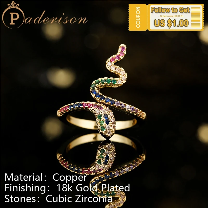 Vintage Creative Multicolor Zircon Snake Opening Ring for Women Retro Cool Geometric Snake Surround Adjustable Ring Jewelry
Vintage Creative Multicolor Zircon Snake Opening Ring for Women Retro Cool Geometric Snake Surround Adjustable Ring Jewelry