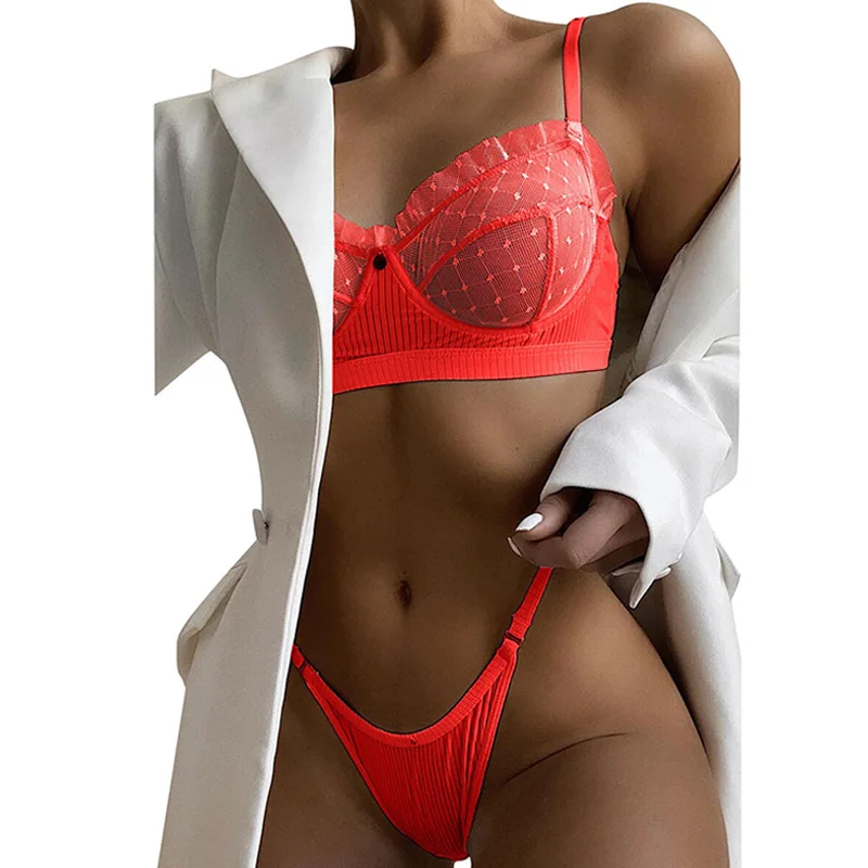 Transparent Bra Thongs Stitching Women Lingerie Set Ruffle Mesh Lace Erotic Intimate Pajamas Lingerie Underwear Seamless Bra New
Transparent Bra Thongs Stitching Women Lingerie Set Ruffle Mesh Lace Erotic Intimate Pajamas Lingerie Underwear Seamless Bra New