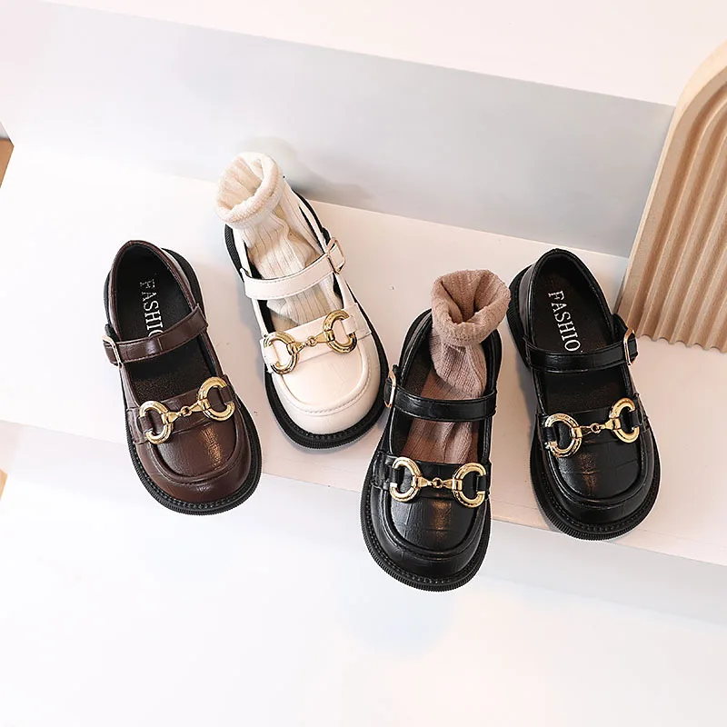 Girl's Leather Shoes British Style Metal Buckle Mary Janes Shallow Princess Single Shoes Autumn New Kids Dress Flats Girls Shoes
Girl's Leather Shoes British Style Metal Buckle Mary Janes Shallow Princess Single Shoes Autumn New Kids Dress Flats Girls Shoes