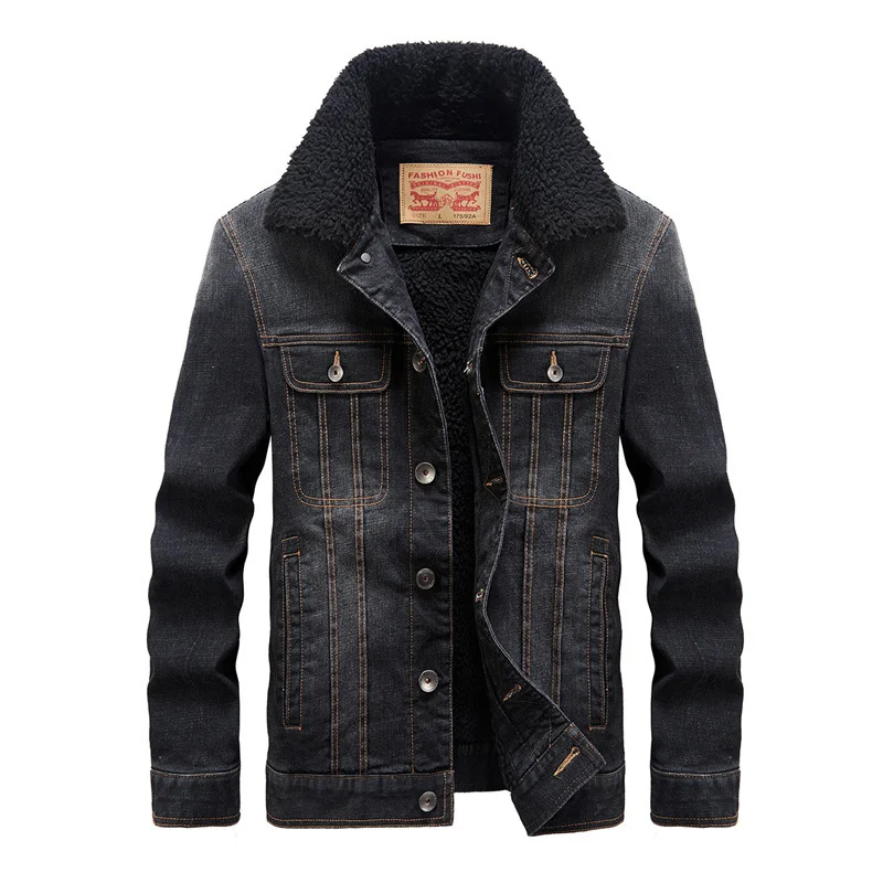 Men's 2023 Winter Thick Warm Denim Jacket Lamb Fleece Fur Collar Loose Jeans Coat Large Size 4XL for Male
Men's 2023 Winter Thick Warm Denim Jacket Lamb Fleece Fur Collar Loose Jeans Coat Large Size 4XL for Male