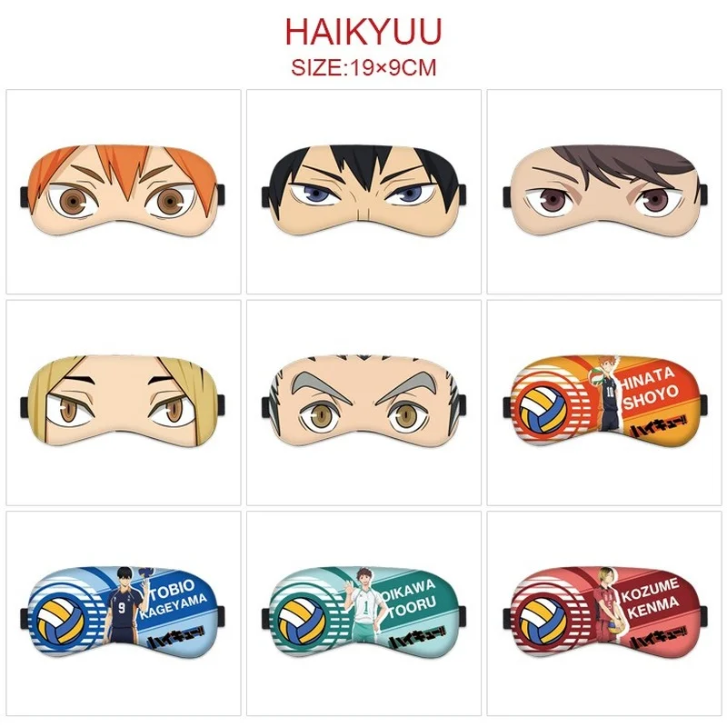 

Haikyuu Anime маска на глаза для косплея для женщин Tobio Kageyama Shoyo Hinata унисекс повязка на глаза с мультяшным принтом глазная Накладка для мужчин Eyeshade