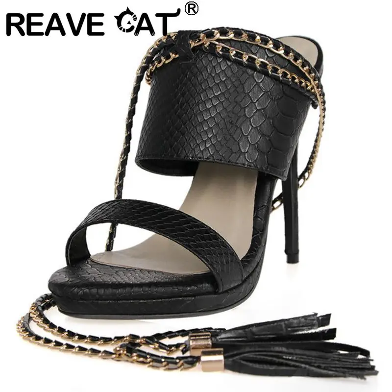 REAVE CAT Ladies Sandals Open Toe Thin High Heels Ankel Strap Metal Decoration Tassel Fashion Plus Size 34-43 Beige Green S3688
REAVE CAT Ladies Sandals Open Toe Thin High Heels Ankel Strap Metal Decoration Tassel Fashion Plus Size 34-43 Beige Green S3688