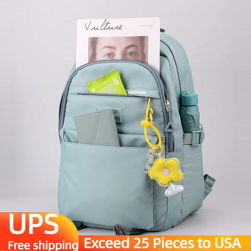 

Школьные ранцы для девочек, студенческий роскошный школьный рюкзак для колледжа, Женский дорожный нейлоновый рюкзак 2022, вместительный высо...