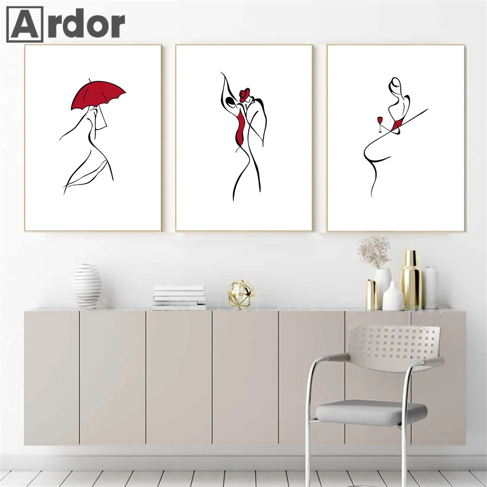 Abstract Line Sexy Woman Black White Red Wall Art Canvas Painting Nordic Posters And Prints Wall Pictures For Living Room Decor
Abstract Line Sexy Woman Black White Red Wall Art Canvas Painting Nordic Posters And Prints Wall Pictures For Living Room Decor