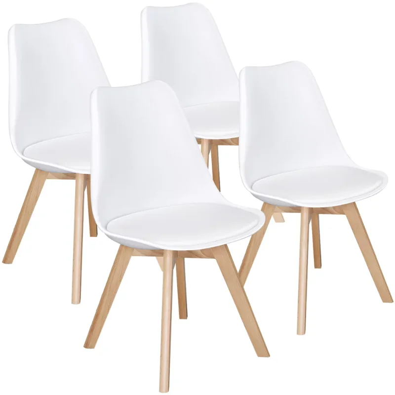 Easyfashion Set of 4 Modern Wood Leg Soft Padded Dining Chairs, Whitechairs dining room dining chair
Easyfashion Set of 4 Modern Wood Leg Soft Padded Dining Chairs, Whitechairs dining room dining chair
