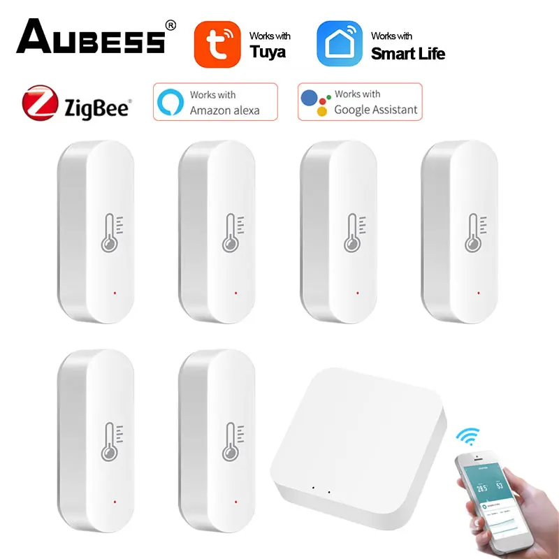 New Tuya ZigBee Smart Temperature And Humidity Sensor Smart Home Thermostat Voice Control Work With Smartlife Alexa Google Home
New Tuya ZigBee Smart Temperature And Humidity Sensor Smart Home Thermostat Voice Control Work With Smartlife Alexa Google Home