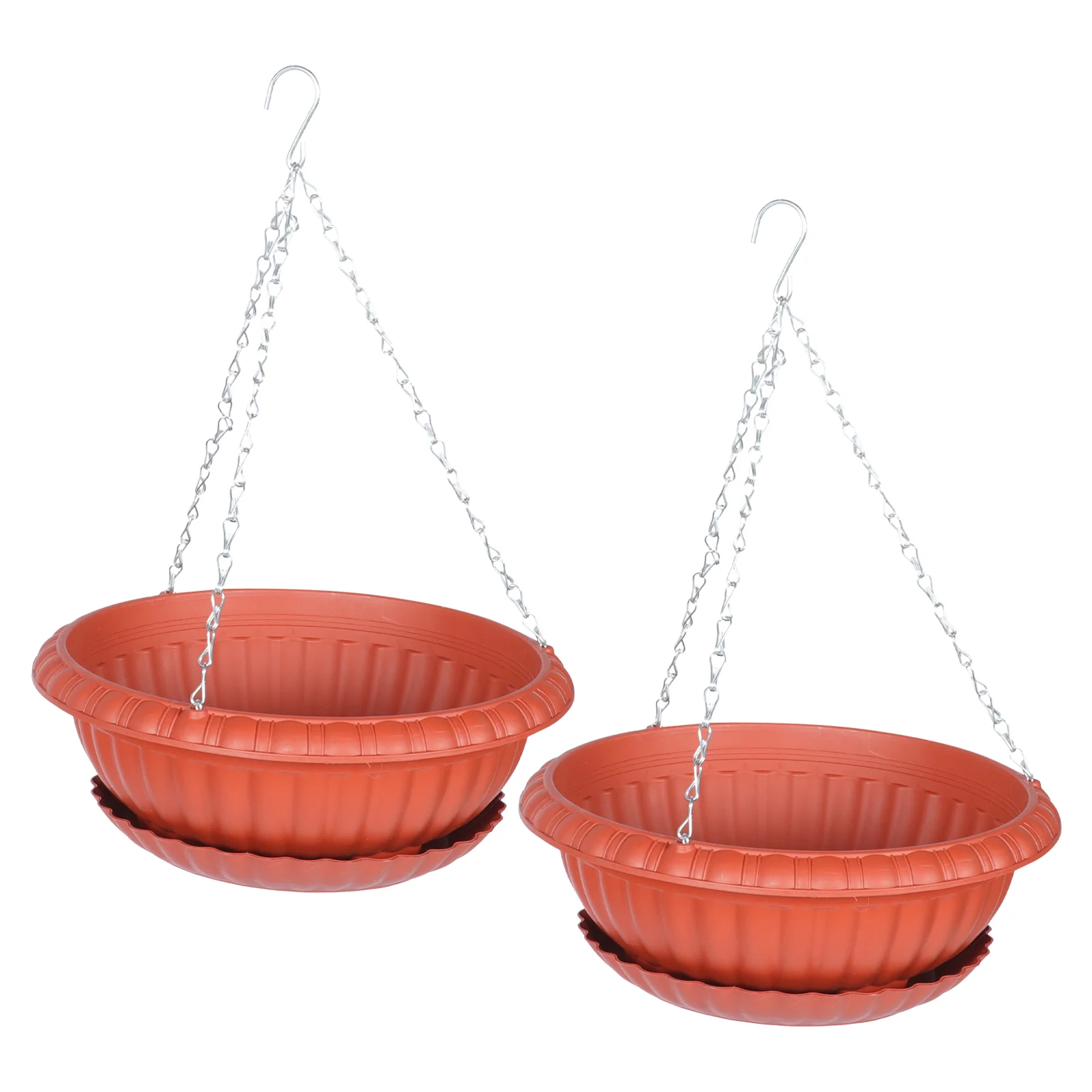 2 Sets of Hanging Flower Holders Flower Pots Plastic Hanging Flowerpots with Trays
2 Sets of Hanging Flower Holders Flower Pots Plastic Hanging Flowerpots with Trays