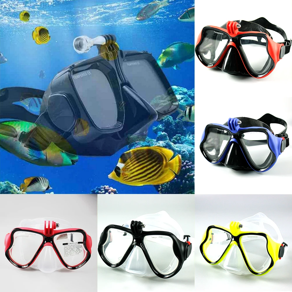 1PC Dive Mask with Camera Mount Diving Glass Anti-Fog Tempered Glass Swimming Goggles for Hero 3/4+/5 for Freediving Snorkeling
1PC Dive Mask with Camera Mount Diving Glass Anti-Fog Tempered Glass Swimming Goggles for Hero 3/4+/5 for Freediving Snorkeling