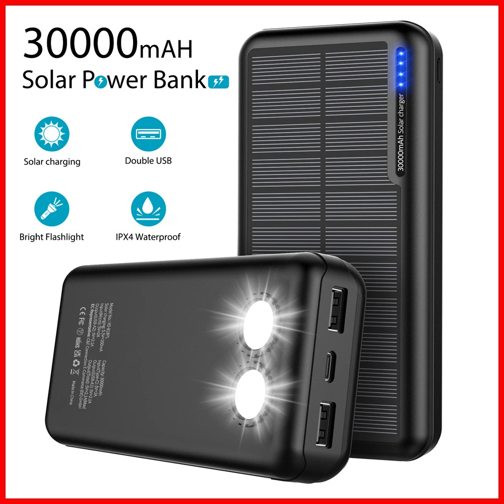 30000mAh Outdoor Charging Station Portable Solar Powerful Power Bank Fast Charge External Spare Battery for Cell Phone Powerbank
30000mAh Outdoor Charging Station Portable Solar Powerful Power Bank Fast Charge External Spare Battery for Cell Phone Powerbank