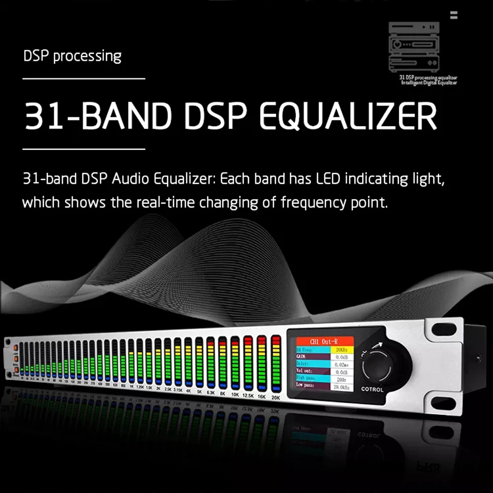 31 Band Stereo Graphic DSP Professional Digital Audio Equalizer DJ Effect Equalizador Studio Recording Equipment Sound Equalizer
31 Band Stereo Graphic DSP Professional Digital Audio Equalizer DJ Effect Equalizador Studio Recording Equipment Sound Equalizer