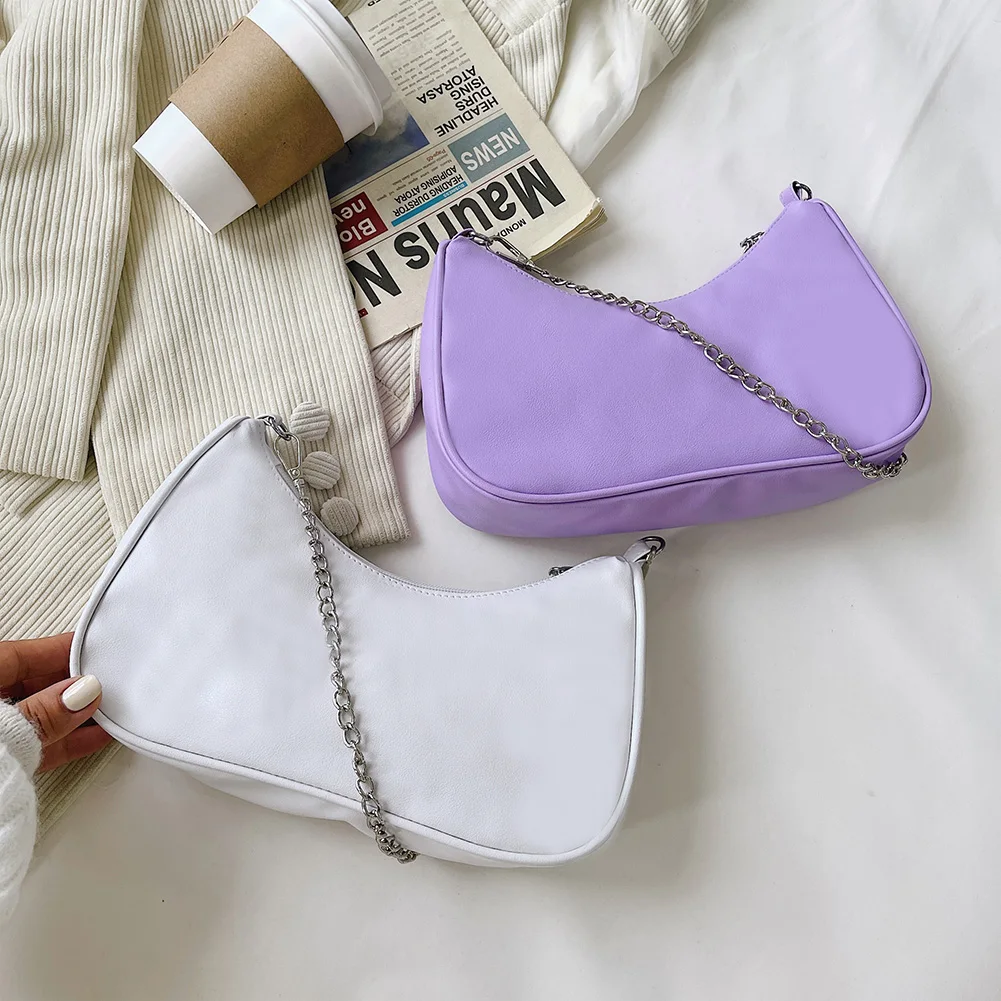 Temperament Ladies Shoulder Underarm Bag Vintage Women Casual PU Leather Pure Color Chain Underarm Shoulder Bags
Temperament Ladies Shoulder Underarm Bag Vintage Women Casual PU Leather Pure Color Chain Underarm Shoulder Bags