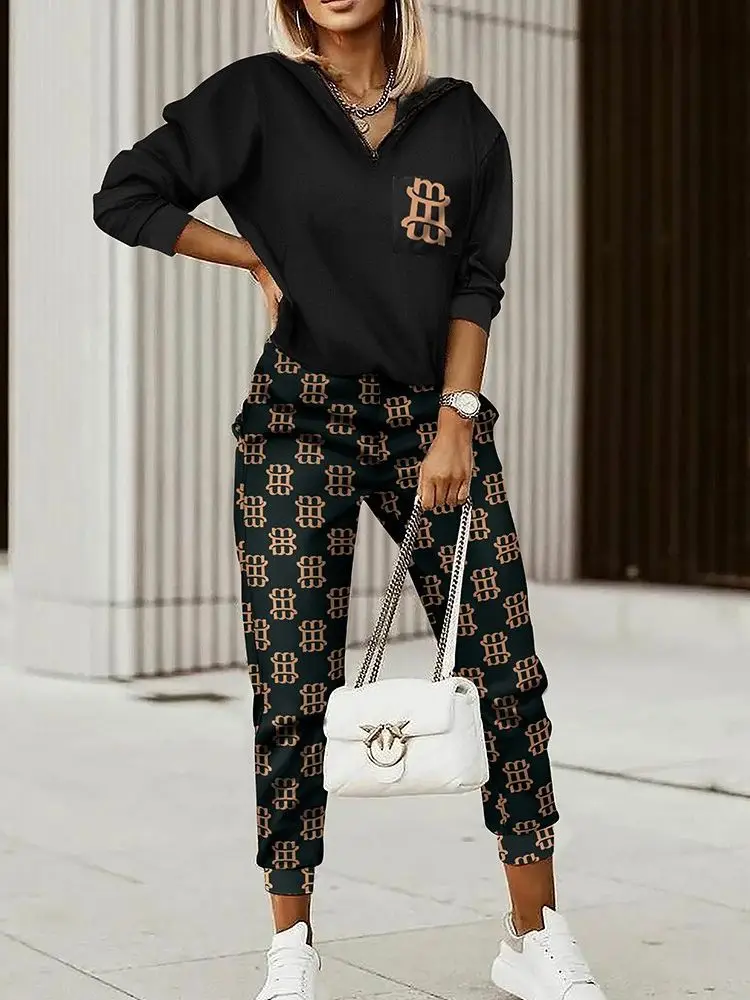 2022 Summer Two Piece Sets Womens Outfits Geo Letter Print Long Sleeve Top & Pants Set Fashion Tracksuits Casual
2022 Summer Two Piece Sets Womens Outfits Geo Letter Print Long Sleeve Top & Pants Set Fashion Tracksuits Casual