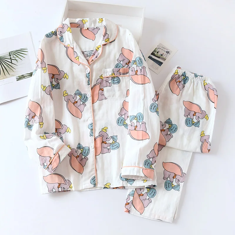 Cartoon Dumbo Printed Pajamas Set for Spring and Autumn Ladies Long-sleeve Cardigan Trouser Pajamas Suit Cute Sweet Home Clothes
Cartoon Dumbo Printed Pajamas Set for Spring and Autumn Ladies Long-sleeve Cardigan Trouser Pajamas Suit Cute Sweet Home Clothes