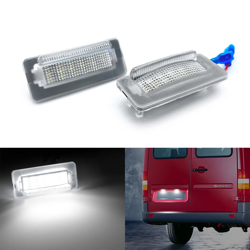 1 пара для Benz Sprinter W901, W903, W904, W905, для Dodge Sprinter, для VW LT, высокая яркость, белый светодиод, подсветильник номерного знака 
1 пара для Benz Sprinter W901, W903, W904, W905, для Dodge Sprinter, для VW LT, высокая яркость, белый светодиод, подсветильник номерного знака
