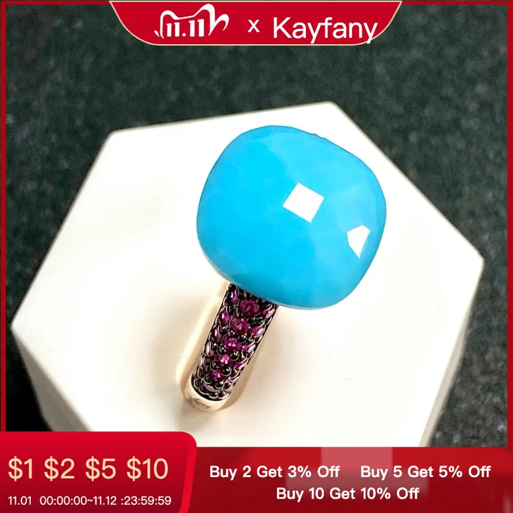 12.6mm Flat Crystal Ring For Women Turquoise Ring With Purple Zircon Black Plated Gun Party Fashion Jewelry Birthday Gift
12.6mm Flat Crystal Ring For Women Turquoise Ring With Purple Zircon Black Plated Gun Party Fashion Jewelry Birthday Gift