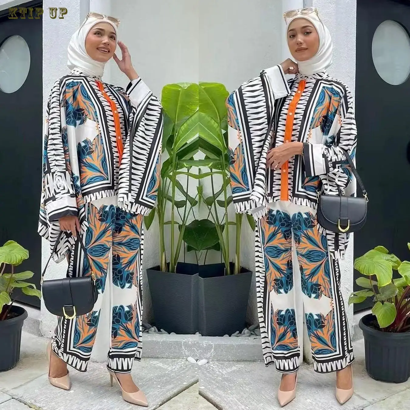 Muslim Women Arab Sets Ramadan Turkey Abaya Lsamic Clothing Long Sleeve Blouse Wide Leg Pant Suits Woman Urabn Tracksuits 2pcs 
Muslim Women Arab Sets Ramadan Turkey Abaya Lsamic Clothing Long Sleeve Blouse Wide Leg Pant Suits Woman Urabn Tracksuits 2pcs