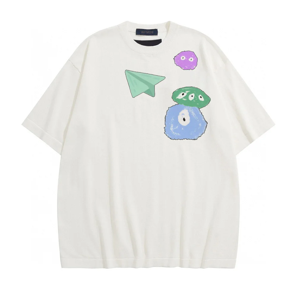 Комиксы Intarsia с коротким рукавом и круглым вырезом #9228
Комиксы Intarsia с коротким рукавом и круглым вырезом #9228