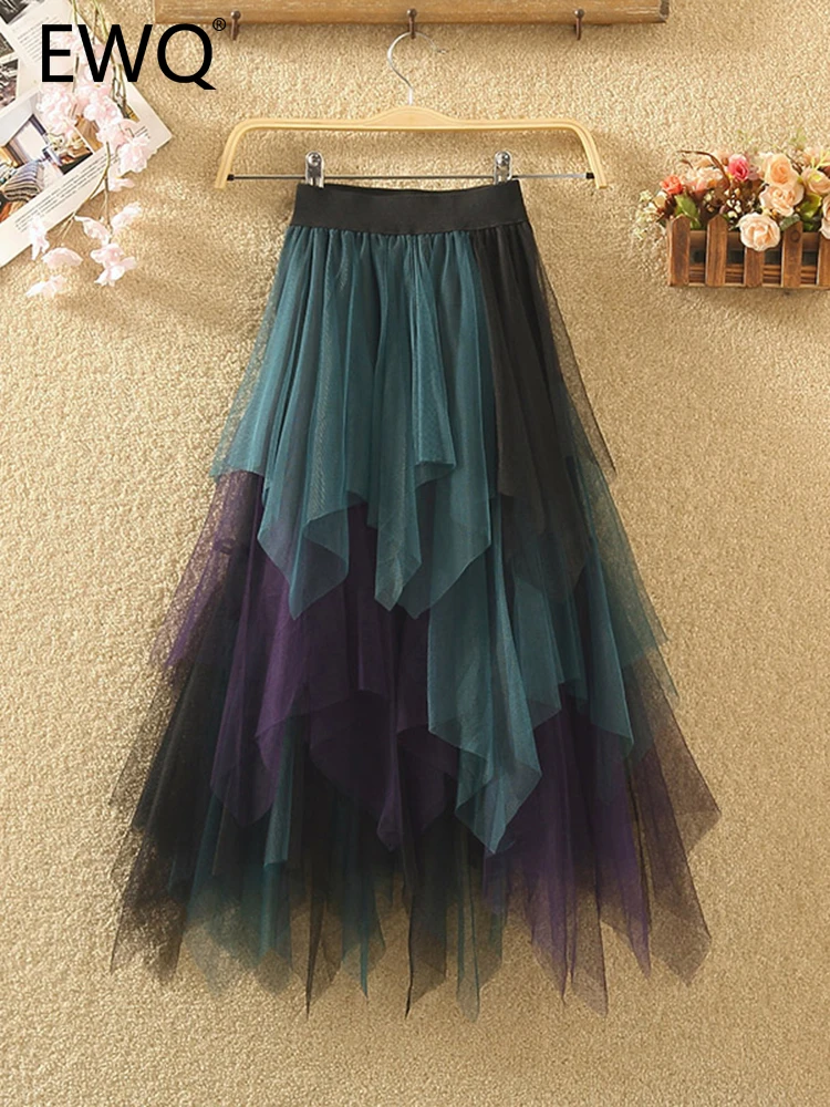 EWQ Sweet Style Chic Women's Skirt Irregular Mesh Patchwork Contrast Color High Waist A-line Skirts Autumn 2023 New 27SN3076
EWQ Sweet Style Chic Women's Skirt Irregular Mesh Patchwork Contrast Color High Waist A-line Skirts Autumn 2023 New 27SN3076