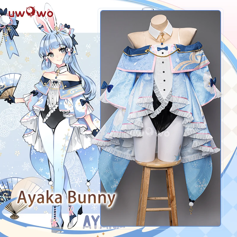 

In Stock UWOWO Ayaka Bunny Cosplay Genshin Impact Fanart Ayaka/Guizhong/Ganyu/Kokomi/Hutao Bunny Suit Cosplay Halloween Costume