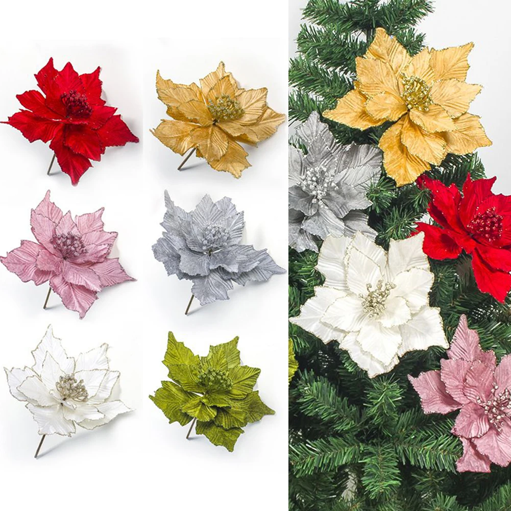 24CM Christmas Flower Large Poinsettia Glitter Flower Christmas Tree Hanging Home Party Xmas Pendant Decoration New Year 2023
24CM Christmas Flower Large Poinsettia Glitter Flower Christmas Tree Hanging Home Party Xmas Pendant Decoration New Year 2023