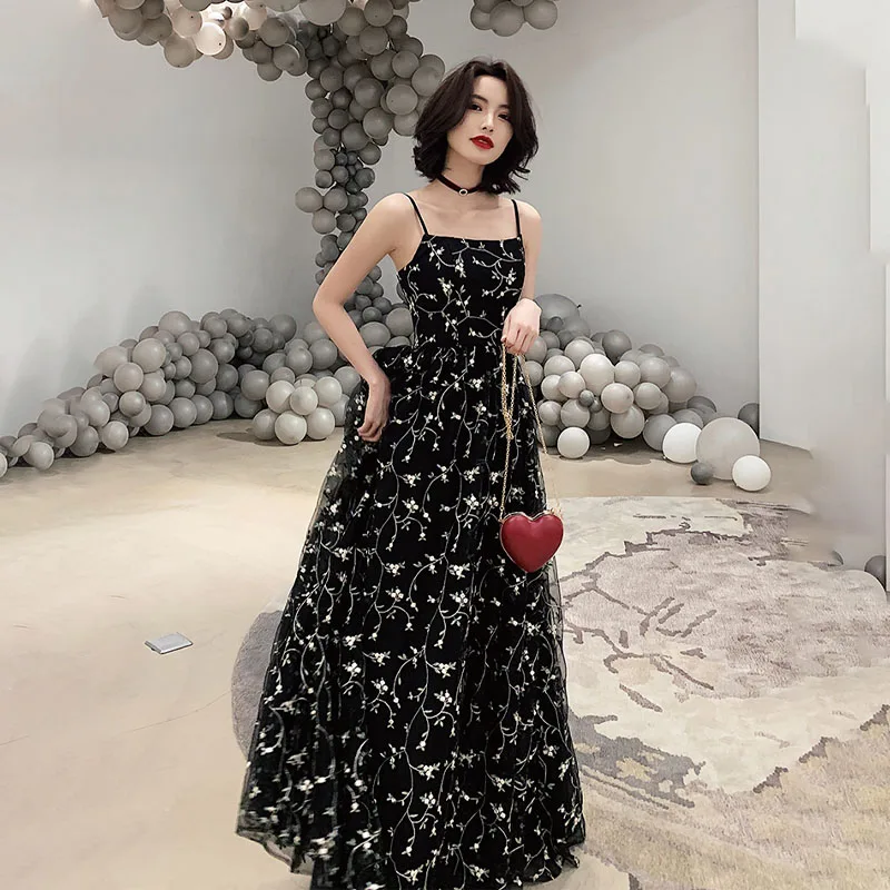 Spaghetti Strap Evening Dress Black Tulle Sequins Sleeveless A-Line Pleat Floor-Length Plus size Woman Formal Party Gowns A1208
Spaghetti Strap Evening Dress Black Tulle Sequins Sleeveless A-Line Pleat Floor-Length Plus size Woman Formal Party Gowns A1208