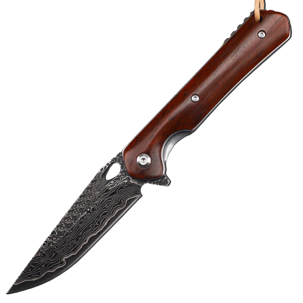 New Folding Damascus Steel Blade Wood Handle Camping Hunting Outdoor Rock Climbing Pocket Fruit Knife EDC Tool
New Folding Damascus Steel Blade Wood Handle Camping Hunting Outdoor Rock Climbing Pocket Fruit Knife EDC Tool