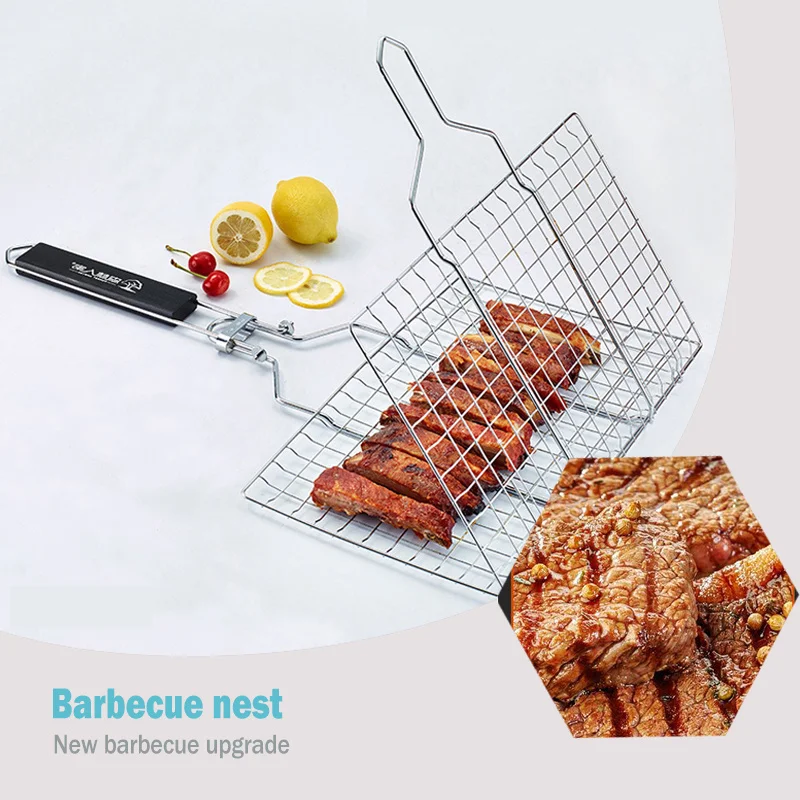 BBQ Barbecue Net Stainless Steel Removable Barbecue Net Folding Barbecue Net Wooden Handle Barbecue Rack Square Grilled Fish
BBQ Barbecue Net Stainless Steel Removable Barbecue Net Folding Barbecue Net Wooden Handle Barbecue Rack Square Grilled Fish