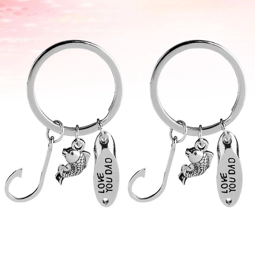 2PCS Father's Day Keychains Alloy Fishhook Key Holders Ornaments Creative Hanging Key Rings
2PCS Father's Day Keychains Alloy Fishhook Key Holders Ornaments Creative Hanging Key Rings