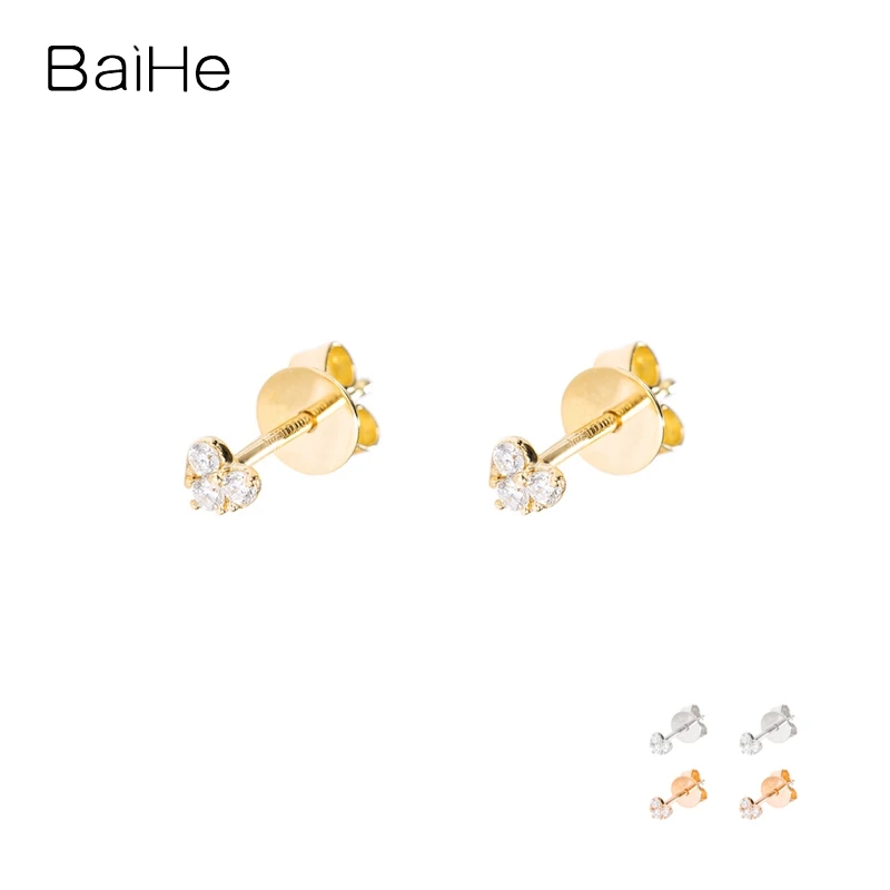 

Серьги-гвоздики BAIHE из желтого золота 14 к с натуральным бриллиантом H/SI в форме сердца для женщин и мужчин, ювелирные украшения из драгоценных камней для помолвки и свадьбы