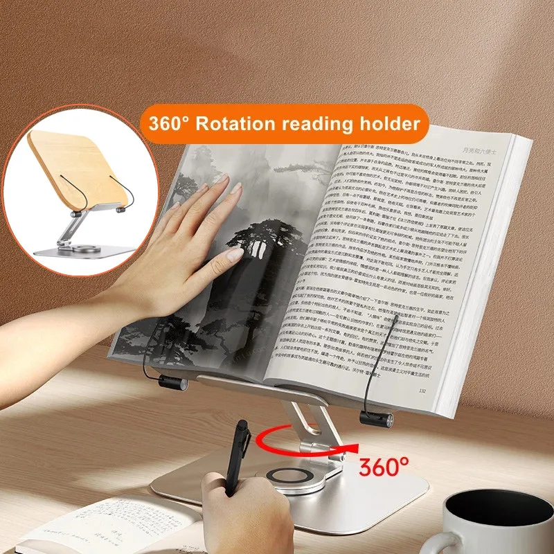 Desktop Reading Book Holder Stand Base 360° Rotation Alunimum + Wood Design Tablet Stand Adjustable Multifunction Laptop Stand
Desktop Reading Book Holder Stand Base 360° Rotation Alunimum + Wood Design Tablet Stand Adjustable Multifunction Laptop Stand